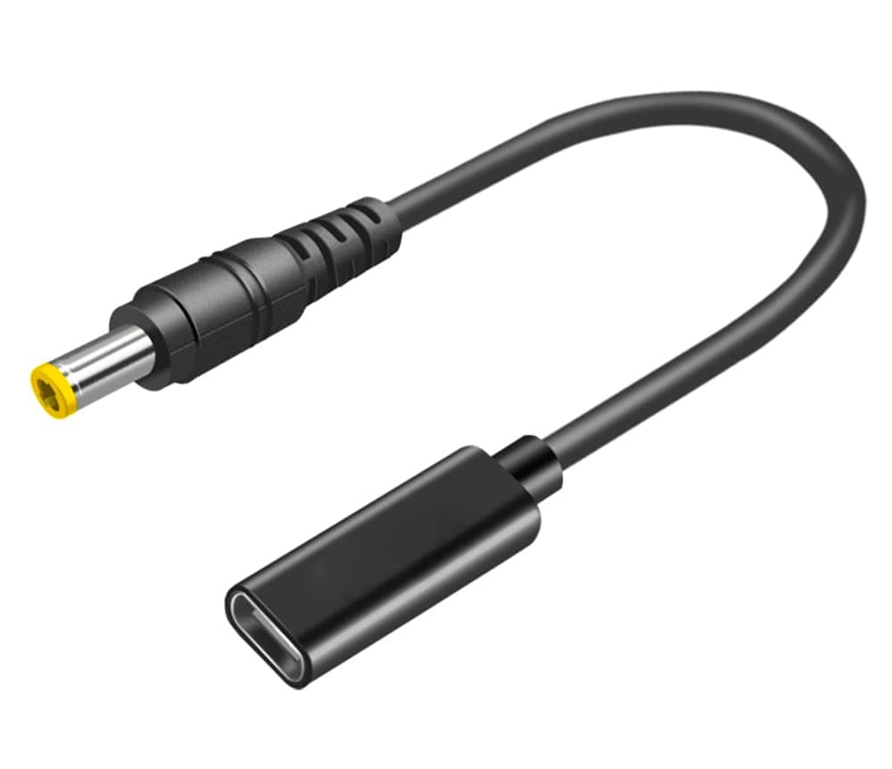 vienon Type C Usb-C Female Input To Dc 5.5X2.5Mm Power Pd Charge Cable Fit For Laptop 18-20V, Black