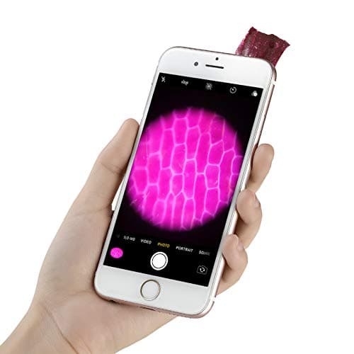 Supereyes Smartphone Microscope Camera Universal Adapter - 75X Magnification | Smallest Pocket Microscope | Universal Compatibility | LED Illumination - Compatible with iPhone and Android