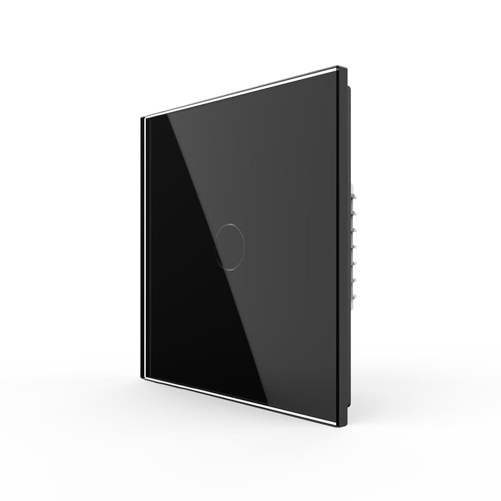 LIVOLOModern Glass panel Single Touch Light Switch Electrical Wall Switch with LED Indicator,No Neutral Wire,5A,230V,1 Gang 1 Way