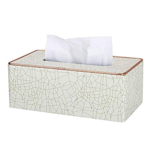 Leather Tissue Box Holder - Waterproof Rectangular Tissue Box Cover Vintage Napkin Paper Holder for Home,Office&Car Decor (Style2)