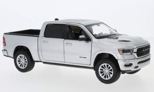 Unknown Dodge RAM 1500 Crew Cab Laramie, Silver, 2019, Model Car, Ready-to-Use Model, Motormax 1:24