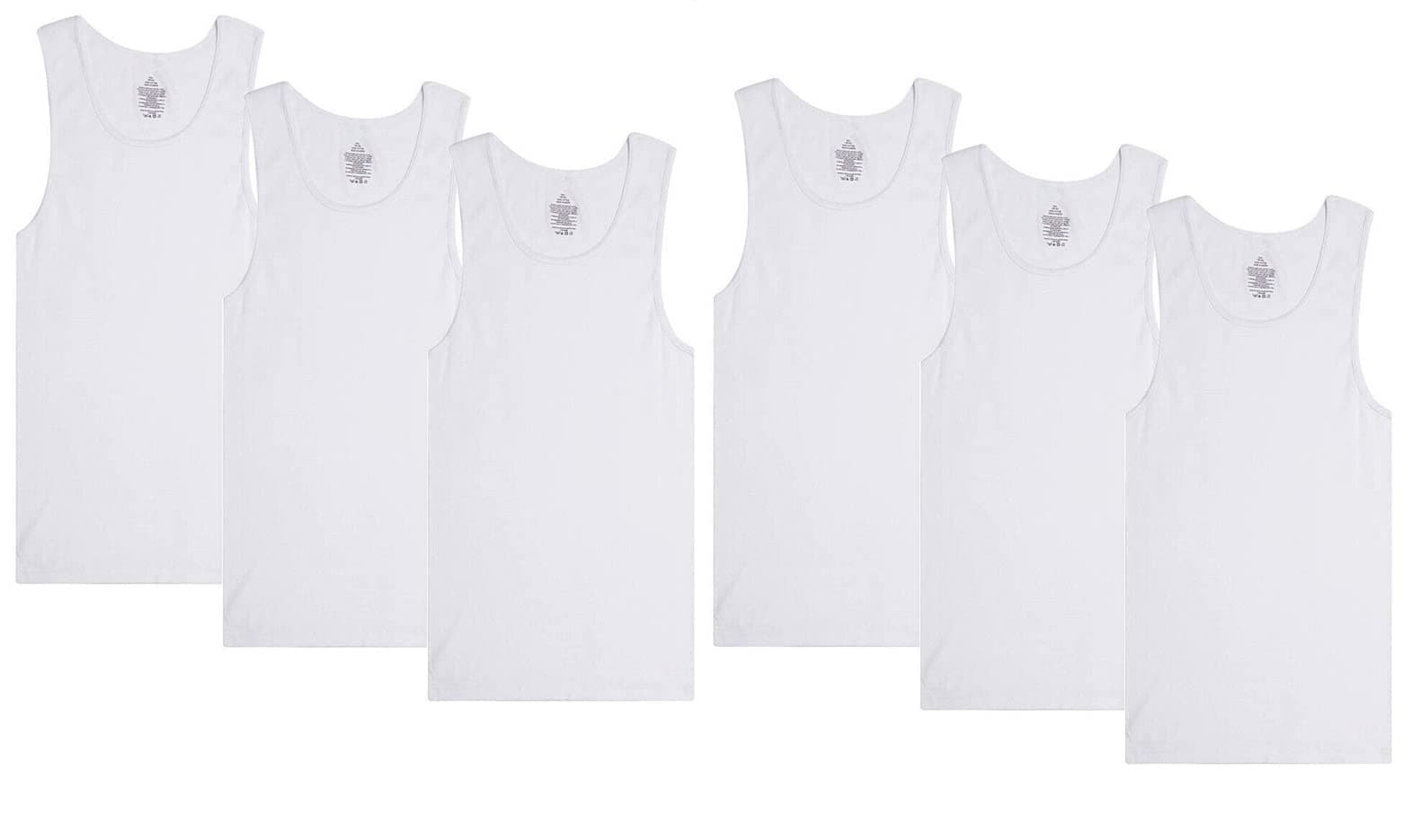 Efit 3-6 Pack Men's 100% Cotton A-Shirts Undershirt Plain Ribbed Tank Top