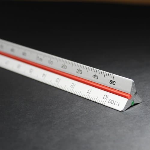 20cm 8" Metric Pocket Size Metal Aluminium Triangular Scale Ruler 1:10 1:20 1:25 1:50 1:100 1:125