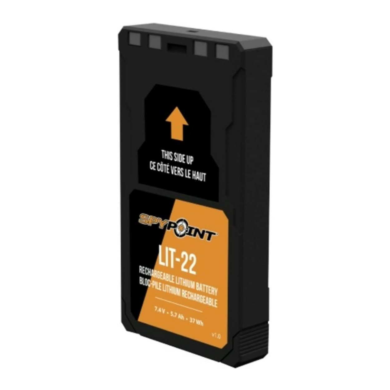 SPYPOINT Rechargeable 7.4V Lithium Battery Pack for Trail Camera with 5.4 amp-Hours and AC Charging Cable | Cellular Trail Camera