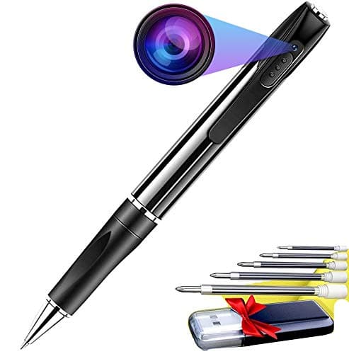Spy Camera-Hidden Camera- Mini Spy Camera 1080p HD Spy Camera Pen 2.5 Hours Video Taking Battery Life Memory for Business Conference and Security Supports TF card/micro SD card up to 128GB