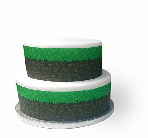 A4 Edible Decor Icing Sheet Pixel Pixelated Gaming Border Edible Cake Topper Decoration