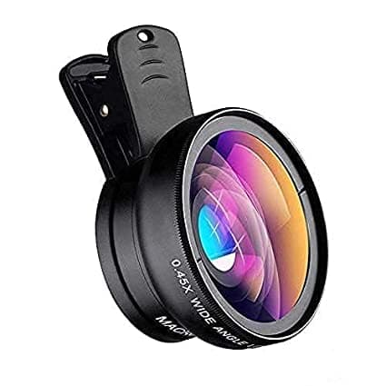Generic ALM Mobile Camera Lens, 2-in-1 0.45X Super Wide Angle & 15X Macro, Black, Aluminum Alloy & Glass Construction, Prime Lens, HD Coating, Compatible with All Smartphones