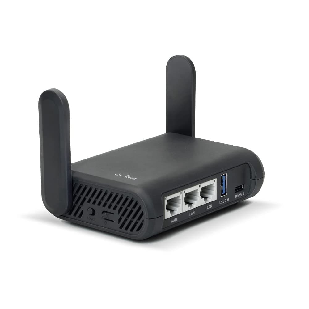 GL-A1300 (Slate Plus) Wireless VPN Travel Router - Dual_Band Wi-Fi and Hotel Captive Portal, Phone Connection, Extender, Evaluation Point, Pocket-Format, Open Source, NAS