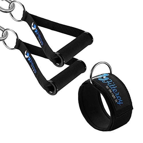Cable Machine Attachments Handles and Ankle Strap Set - Gym and Home Gym Accessories