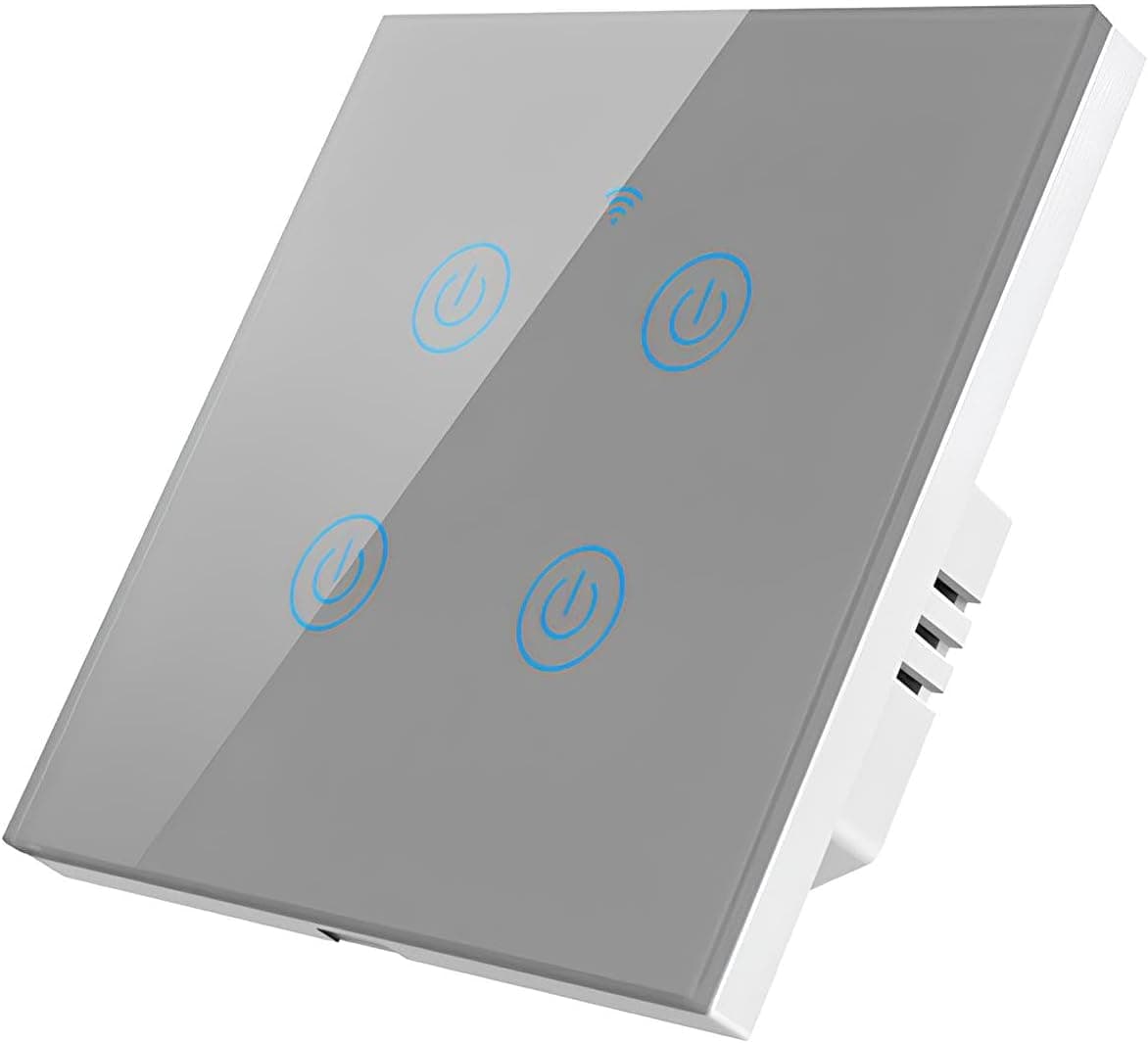 WiFi Smart Wall Light Switch (Gray, 4Gang)