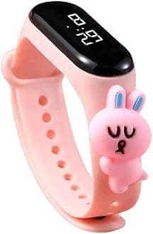 Baby Pink Rabbit Cartoon Characters Watch