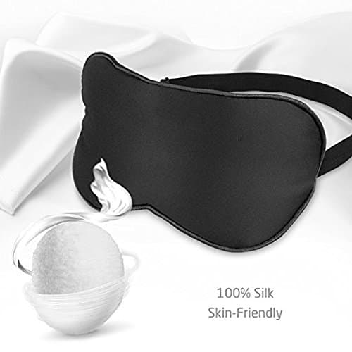 Silk Sleep Mask & Blindfold, Soft Eye Mask with Adjustable Head Strap