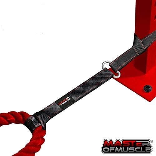 Master of Muscle Battle Rope Anchor Strap Kit - Exercise Training Accessories for Ropes - Easy Setup Station in Home Gym/Outdoor - Steel Carabiner Mount + Heavy Duty Reinforced Straps + Workout Ebook