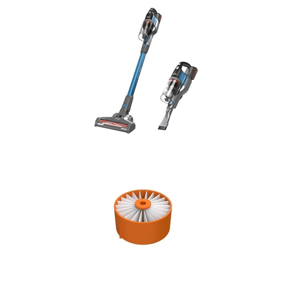 BLACK+DECKER Powerseries Extreme Cordless Stick Vacuum Cleaner, Blue with Replacement Filter (BSV2020G & BSVF1)