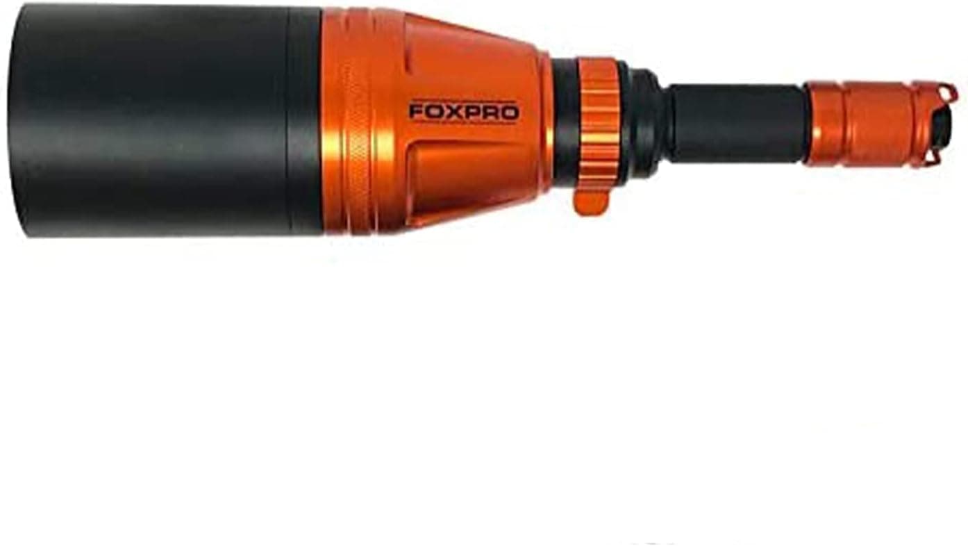 - FOXPRO Gunfire Hunting Light, Handheld or Weapon-Mounted, with IR, White, and Green Illumination Options (No Red): GUNFIRE-G-W-IR