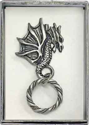 'Winged Dragon' Eyeglass Holder Magnet Pin with an Adjustable Ring