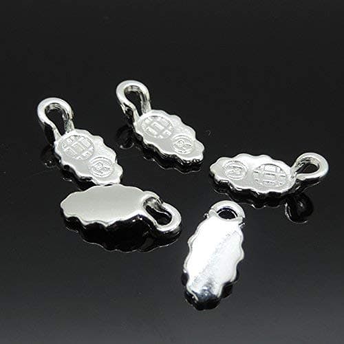 Aanraku Bails - 24 Silver Plated Earring Bails Oak Leaf design. Glue on. Great for Making Dichroic, Glass & Wooden Earrings. (12 matching pairs)