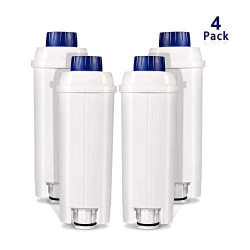 Coffee Machine Filter for Delonghi Filter DLSC002 with Activated Carbon Softener, Rhodesy Water Filter Compatible with De'Longhi ECAM, Esam, ETAM, BCO, EC. (Pack of 4)