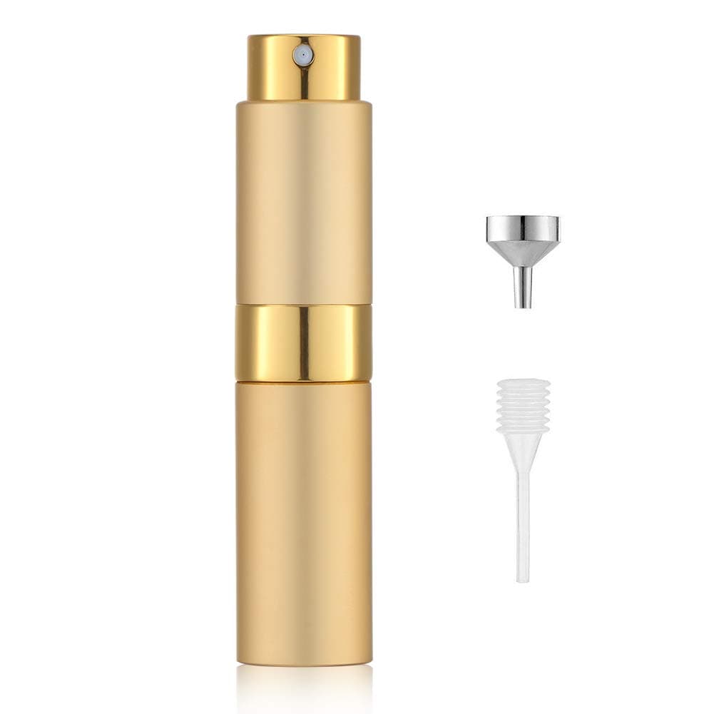 8ML Travel Perfume Atomizer Refillable for Men & Women | Atomizer Spray Bottle, Travel Size Pocket Perfume Dispenser - for Cologne, Aftershave, Fragrance (Matte Gold)