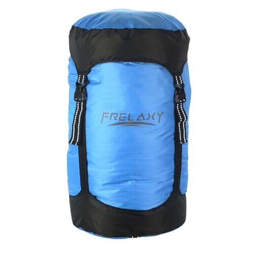 Frelaxy Compression Stuff Sack, Water-Resistant & Ultralight & Compact Sleeping Bag Compression Sack with Reflective Straps (8L/15L/25L/35L) - Space Saving Gear for Camping, Traveling (Blue, S)