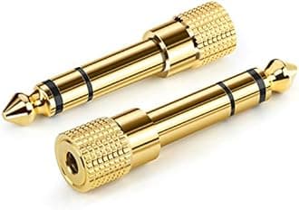 Ancable Headphone Adapter 3.5mm Female to 6.35mm Male, 2 Pack 1/4 inch to 1/8 inch Stereo Aux Jack Headphone Adapter Gold Plated 6.35mm to 3.5mm Jack Converter for Digital Piano, Keyboard, etc
