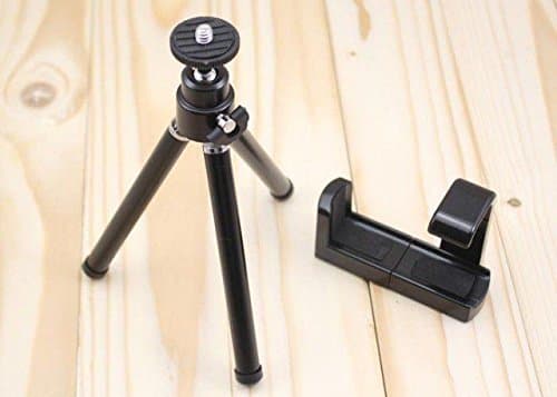 Theera - Black Mini 360 Rotatable Stand Tripod For Mobile cell Phone Camera iPhone 4 4S YRS 0075