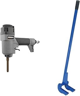 SPNNR Pneumatic Punch Nailer & Nail Remover & Vestil SKB-DLX Deluxe Steel Pallet Buster with Handle, 41",blue