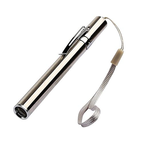 USB Rechargeable Pen Light Portable Mini LED Flashlight with Stainless Steel Clip for Medical Camping Emergency