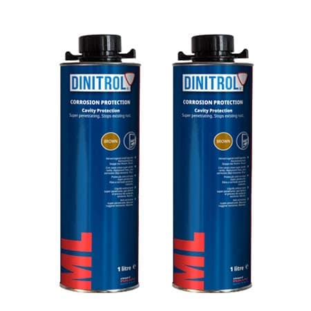 2 x DINITROL ML3125 RUST PROOFING CAVITY WAX 1LITRE CAN BOX SECTION DOOR CHASSIS