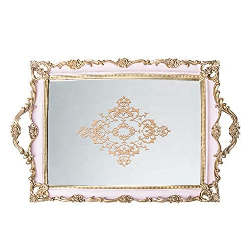 Navona Rectangle Mirror Tulip Antique Serving Tray