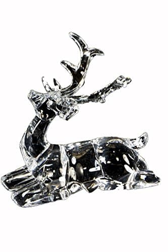 Renaissance 2000 Inc 5" H X 5" W 5" Clear Acrylic Sitting Reindeer