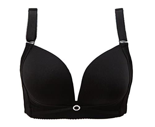 KUTU Glossy push up adjustable bra big yards (90C=40B, black)