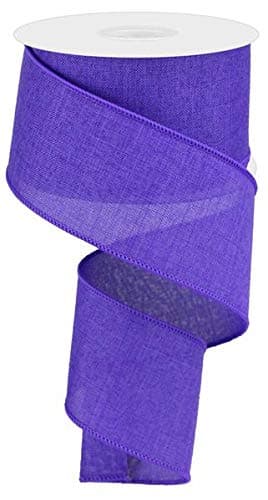 Solid Canvas Wired Edge Ribbon, 10 Yards (New Purple, 2.5")