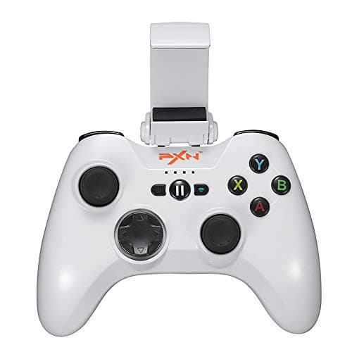 Mfi Game Controller For Iphone Pxn Speedy(6603) Ios Gaming Controllers For Call Of Duty Gamepad With Phone Clip For Apple Tv, Ipad, Iphone (White)