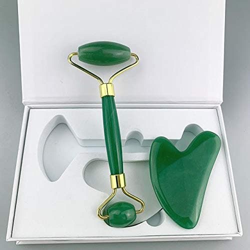 Jade Roller for face - 100% Real Natural Jade Stone roller, Anti-Aging jade Beauty Skincare Tool to Rejuvenate Facial Skin Cooling, Slimming & Firming
