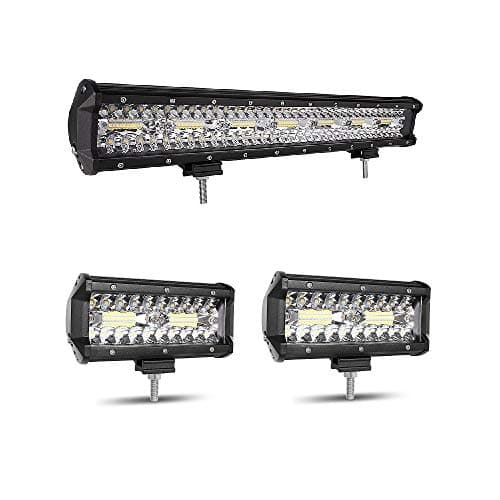 LED Light Bar Kit, Autofeel 20 Inch Light Bar 2PCS 7 Inch Light Pods 220W 25000LM Super Bright Flood Spot Combo Beam Off Road Lights Fog Lights Driving Light for Truck ATV Jeep Boat, 1 Year Warranty