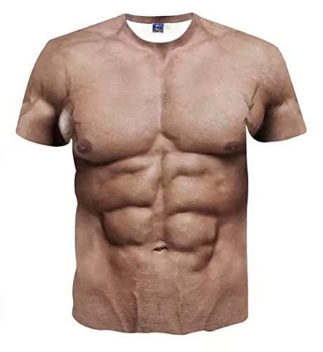 Eagle Men Funny Muscle Tee Shirt Undershirt 3D Print Short Sleeve T-Shirts Muscle Six Pack Abs T-Shirt for Man