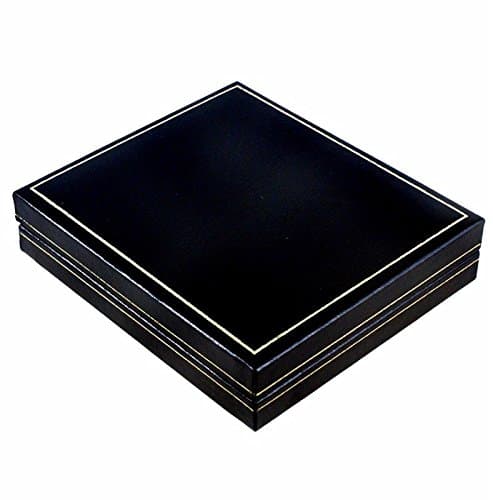 Black Leatherette Slim Line Pendant/Earring Box