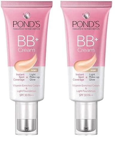 BB+ Cream, Instant Spot Coverage + Light Make-up Glow, Ivory 30g (Pack of 2)