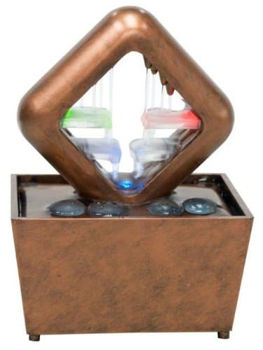 6.5"h Modern LED Tranquility Table Top Mini Fountain with Light