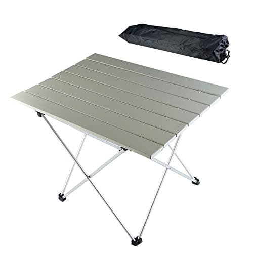 ZENITHIK Lightweight Portable Camping Table Aluminum Folding Table Compact Roll Up Tables for Outdoor Camping Hiking Picnic with Carry Bag