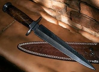 Poshland DG-40 Handmade Damascus Steel Dagger Knife – Solid Rose wood Handle
