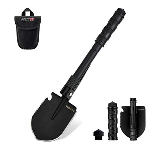 YOUNGDO Military Folding Shovel & Pick Blade Portable Multi-Function Army Surplus Outdoor Survival Gear Multitool Shovel for Camping, Hiking, Backpacking, Fishing, Gardening, Car Emergency