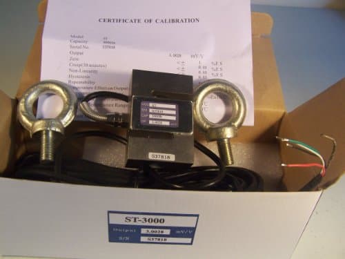 S-Type Load Cell Hanging/Crane Scale Alloy Steel,2000 lb, 2 Eye Bolts, 20' Cable,New