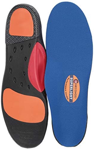 10 Seconds Super Light Supportive Cushion Insole 1 Pair, Size D: Men's 9.5-11 / Women's 11-12.5