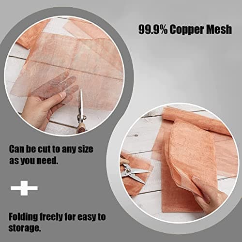1 Pack 60 Mesh 99.9% Pure Copper Screen Woven Mesh Screen, Copper Mesh Cloth Fine Mesh, 19.68x19.68 Inch