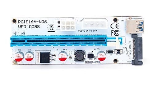 008S PCI-E Express 1x to 16x USB Riser adapter card Cable molex/6pin/Sata USB 3.1 Extension connector riser60cm