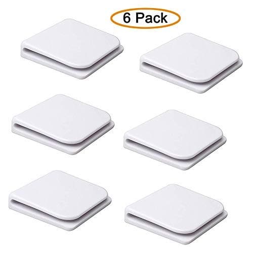 HUKER 6 Pack Windproof Stop Protect Clips, Self Adhesive Shower Curtain Clips Splash,Shower Splash Guard Curtain Clip