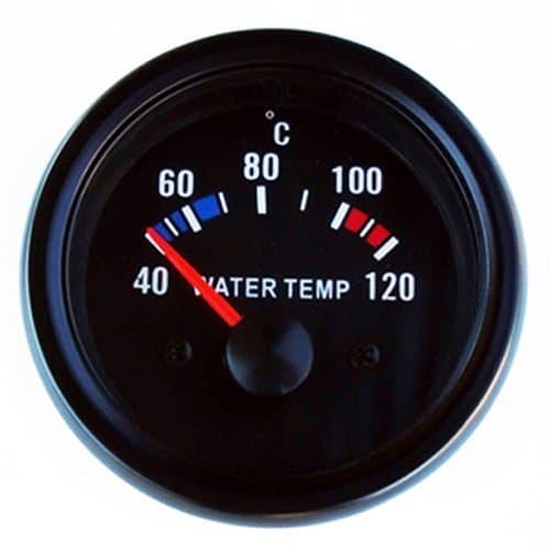 Water temperature gauge 52mm universal black