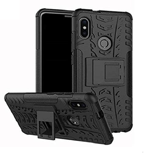 Mobifuse Shockproof Back Cover Xiaomi Redmi Note 6 pro Kickstand Dual Protection Black